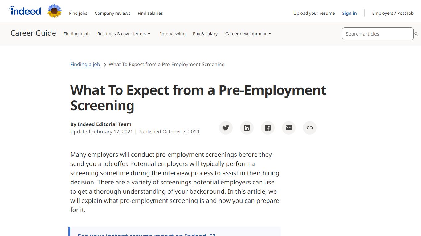 What To Expect from a Pre-Employment Screening | Indeed.com